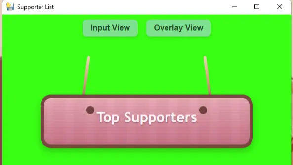 A custom made overlay to show supporters and donations